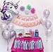 Happy Birthday Party Decorations, Unicorn Party Supplies Including a Banner, A Unicorn Balloon, 10 Latex Balloons, 16 Tassels & 4 Tissue Pom-Poms, Baby Shower & Bachelorette Party Favors