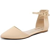 DREAM PAIRS Flapointed Women's Casual D'Orsay Pointed Plain Ballet Comfort Soft Slip On Flats Shoes