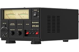 Universal Compact Bench Power Supply- 50 Amp Regulated Home Lab Benchtop AC-to-DC Converter 13.8 Volt/9-15Volt, Cooling Fan, Screw Type Terminals - Jesverty SPS-50II