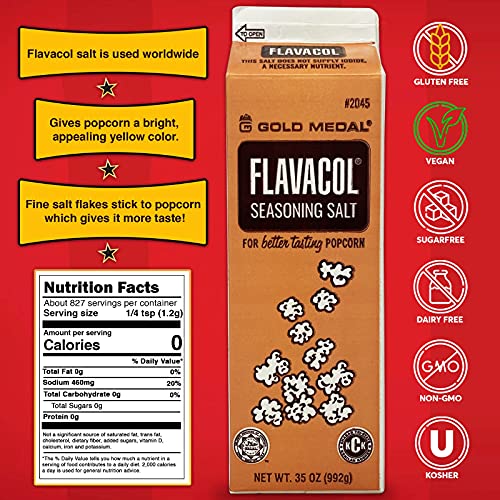 Ultimate Movie Theater Popcorn Kit Flavacol Salt (35 oz) & Golden