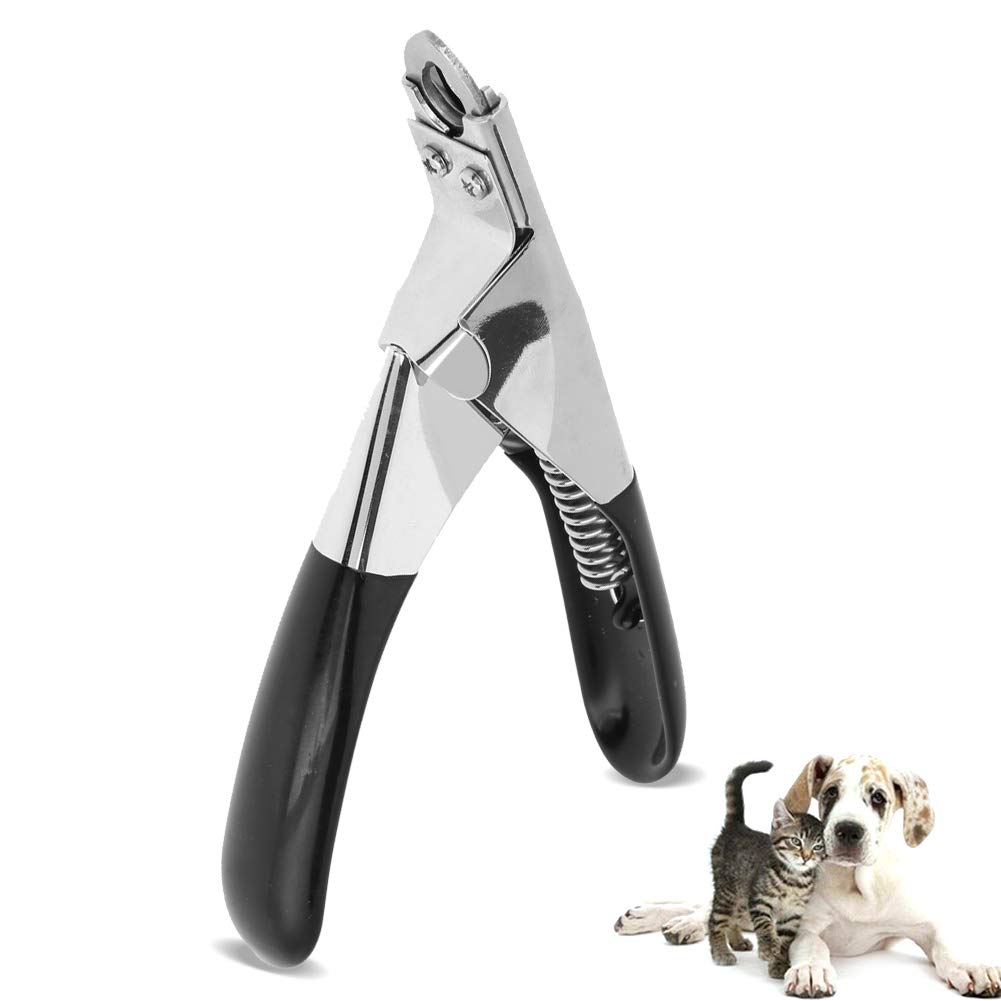 Dog Nails Clipper, Stainless Steel Pet Claw Clipper Trimmer for Dogs Cats Rabbits Guinea Pigs Small Animal With Safety Lock and Protective Guard to Avoid Over Cutting (Black)