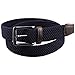 Moonsix Braided Stretch Belts for Men,PU Leather Elastic Fabric Woven Webbing Belt ,Style 1-Navy Blue
