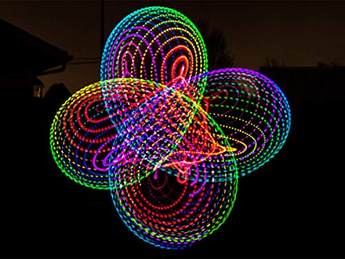 LED Hula Hoop Dance & Fitness Glow Weighted Light Up Hoola Hoops for Adults and Kids, 24 Color Strobing Changing LED Light, 8 Section Detachable Design, Portable Hula Hoops 36" (batteries not include) - Thumbnail 5
