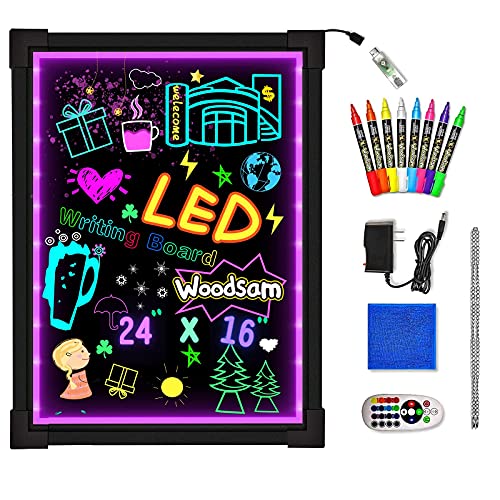 Woodsam LED Drawing Painting Board 24" x 16" Erasable Non Porous
