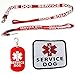 Service Dog Leash with Free Kit - Receive 3 Free Service Dog Bonuses Including: Free Service Dog Collar Tag, Lanyard, and Patch. Medium to Large Size Dog.