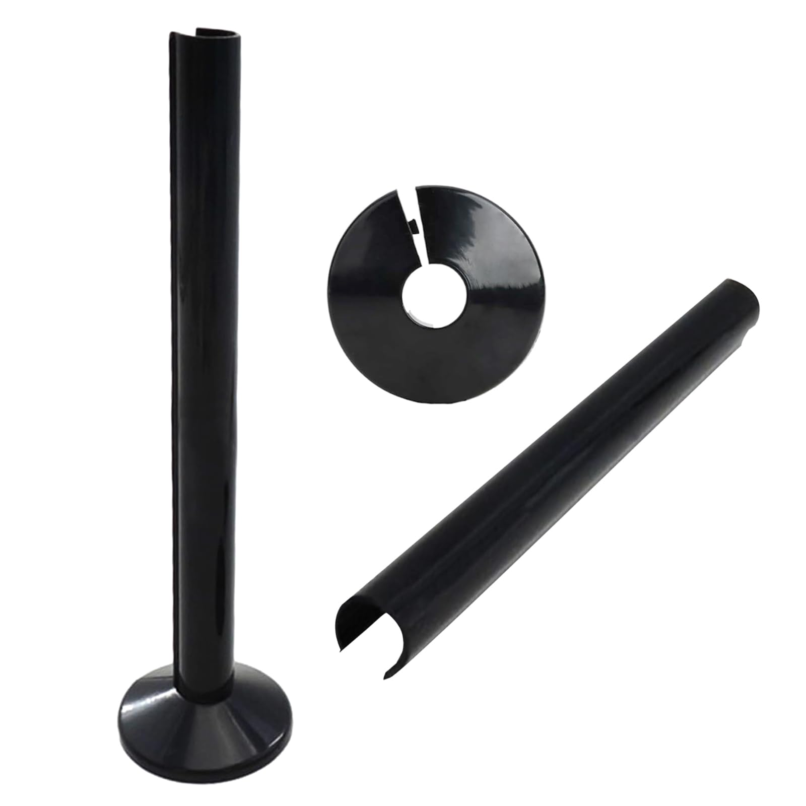 NAYAGOGO 4 pcs Radiator Pipe Covers & Collars, Black Radiator Pipe Covers