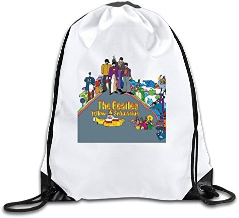 The Beatles Yellow Submarine White Drawstring Backpack Sport Bag For Men & Women