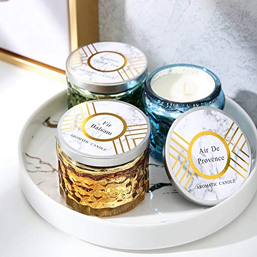 Reabeam Essential Oils Scent Smokeless Incense Scented Candles in Glass, Highly Scented & Long Lasting Aromatherapy Frosted Glass Jar Candles for Home (Golden,1)