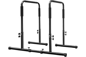 Athfiner Dip Bar Adjustable Dip Stand Station for Home Fitness Workout Calisthenics Exercise Pull Up Stand Portable Parallel 