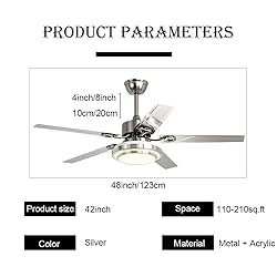 YOYWE Reversible Ceiling Fan, Remote Control Patio