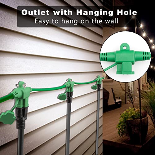 KASONIC Outdoor Extension Cord 50 FT, Evenly Spaced 6 Outlets Plugs, 16
