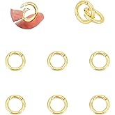 UNICRAFTALE 8pcs 18K Gold Plated Spring Gate Rings Spring O Rings Snap Clip Spring Hooks Round Metal Split Rings Small Trigger Spring Keyring Buckle for Handbag Strap Keychain DIY Jewelry Making