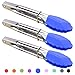 HINMAY Small Tongs with Silicone Tips 7-Inch Serving Tongs, Set of 3 (Blue)