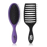 Wet Brush Pro Detangle Hair Brush, Metallic Purple + Epic Quick Dry Brush - Best Seller Set