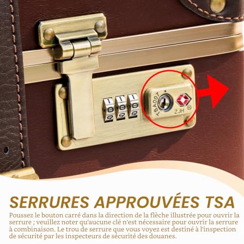 urecity Vintage Suitcase with Wheels, Travel Suitcase, Light, Retro, Rigid, 2 Pieces with Small 30 cm Bag, Caramel Brown, S(12")+L(26"), Vintage
