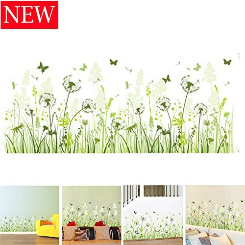 ROTMAKERS Spring Green Dandelion Removable PVC Wall Sticker Vinyl Skirting Wallpaper Sticker Home Decor Art Wall Decor
