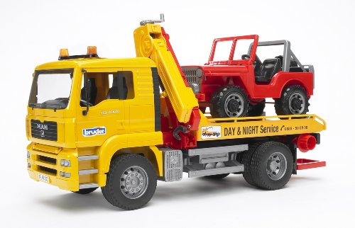 Bruder Man Tga Tow Truck With Cross Country Vehicle