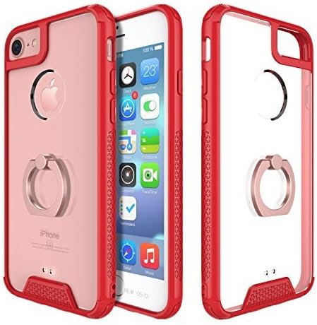 My Gadget Shops iPhone X Fusion Ring case double protection + Tampered Glass free gift Exact fit Apple iPhone X \ 10 (Red)