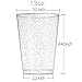 WDF 100pcs 12OZ Silver Cups,Disposable Premium Wedding Silver Glitter Plastic Cups for Party