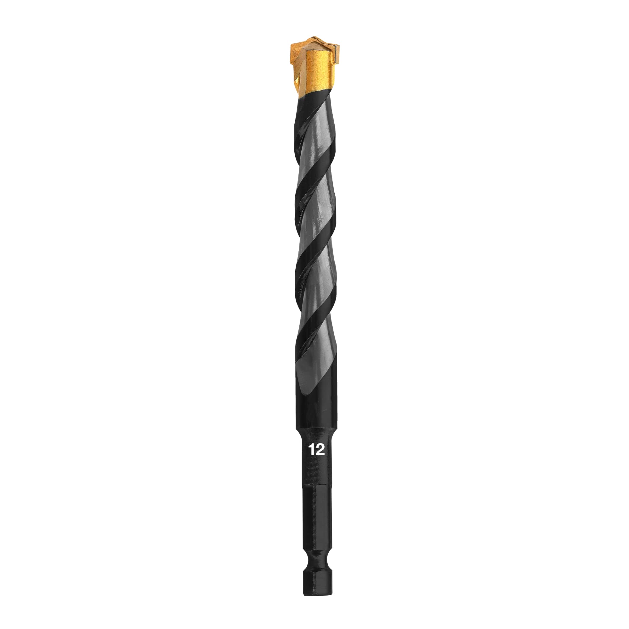 12mm Masonry Drill Bit, Hex Shank Multi Material Drill Bits Masonry, Brick Walls, Soft Tile, Wood, Plastic, Metal