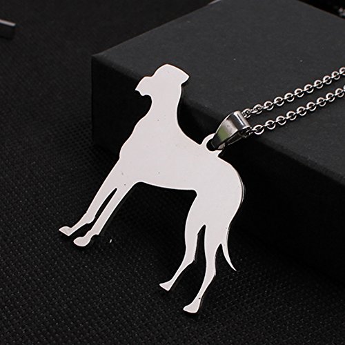 Stainless Steel Great Dane Silhouette Gentle Giant Deutsche Dogge German Mastiff Pet Dog Tag Collar Jewelry Charm Pendant Necklace