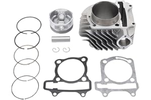 WOOSTAR 62.5mm Big Bore Complete Cylinder Head with Piston Kit Replacement for 4 Stroke GY6 170cc 180cc 200cc 1P63QML Engine Chinese ATV Quad 4 Wheeler Go Kart Scooter