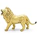 12 Jumbo Metallic Gold Plastic Safari Animal Set - Different Varieties of Zoo Animals, 3 Elephant 3 Giraffe 3 lion 3 Tiger PVC, 4-6 Inches