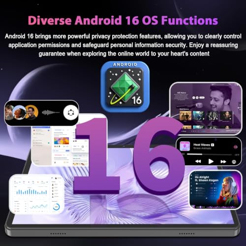 Android tablet 10 inch, 2026 Android 16 Tablet with Keyboard, 26GB+256GB (2TB Expand), Gemini AI Tablet with 8-Core, 8000mAh, 5G WiFi, Widevine L1, 2 in 1 Tablets PC with Case/Mouse/Stylus-Black Case