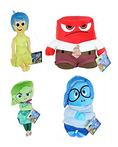 Disney Pixar Inside Out Deluxe 10" Inch 25cm Plush Set of Includes: Joy , Disgust , Anger & Sadness