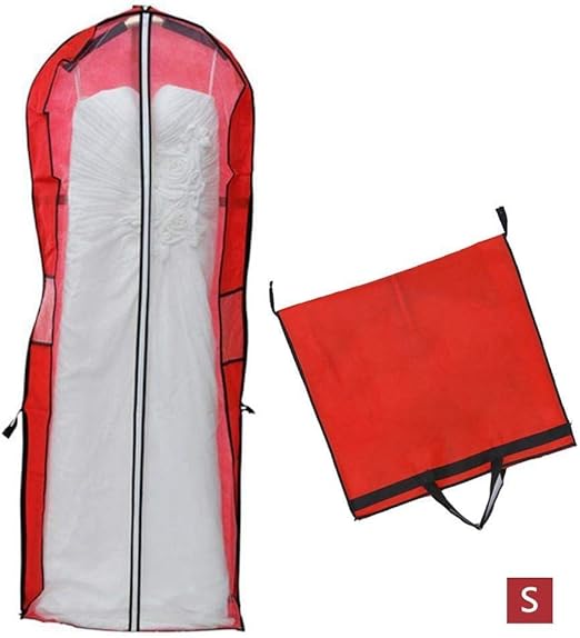 Amazon Co Jp これは ウェディングドレスカバーガーメントバッグの花嫁ドレス収納袋ガーメント服のケースガーメントバッグ不織布メッシュロング洋服カバー 耐久性が強く Color Red 155x58x12cm ホーム キッチン