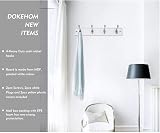DOKEHOM 4-Satin Nickel Hooks on White Board Wall Mounted Coat Rack view 2