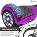 cho Electric Hoverboard Smart Self Balancing Scooter Hover Board Built-in Speaker LED Wheels Side Lights for Kids- Safety Certified (_Chrome Purple)