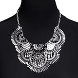 Statement Necklace SUMAJU Boho Bohemian Tassel Collar Bib Necklace Pendant Ethnic Tribal Beads Chain Necklace Black