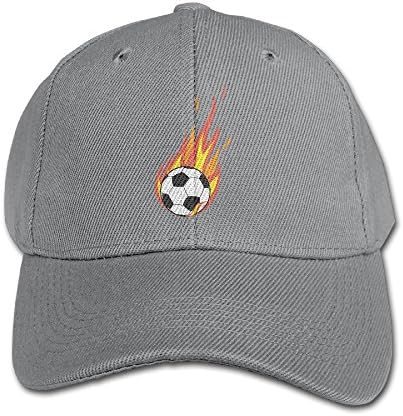 Moons Soccer Ball With Fflames Home Prefer Youth Sun Hat 100% Cotton Baseball Cap With Adjustable Strap Ash