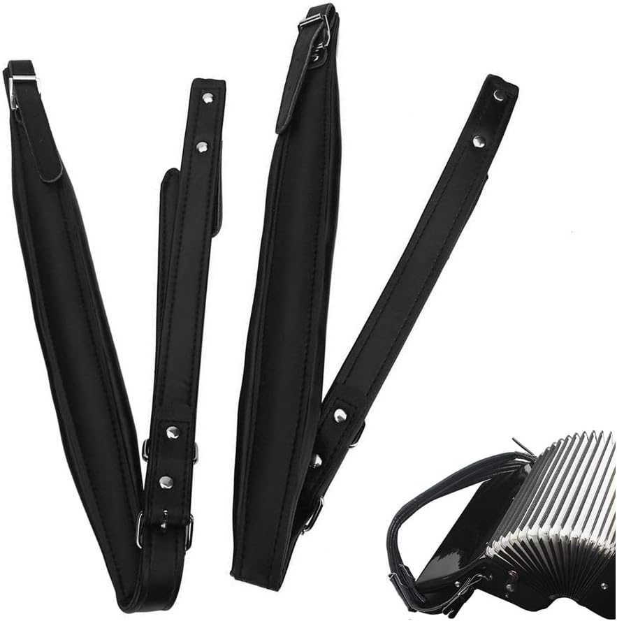 VGEBY1 Accordion Shoulder Strap, PU Thickened Accordion Shoulder Belt for 16120 Bass Accordion