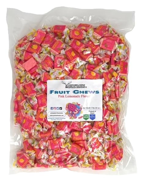 YANKEETRADERS PINK LEMONADE FLAVORED CHEWS, 2 POUNDS BULK