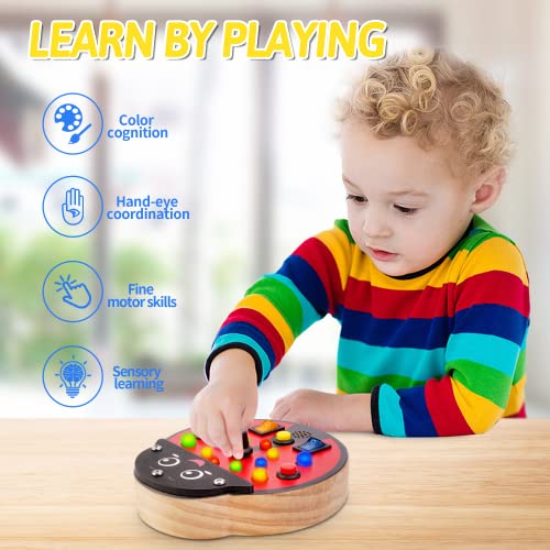 Busy Board Montessori Toys for Toddlers 1+ Year Old Baby Busy Board LED Sound Light Switch Toys