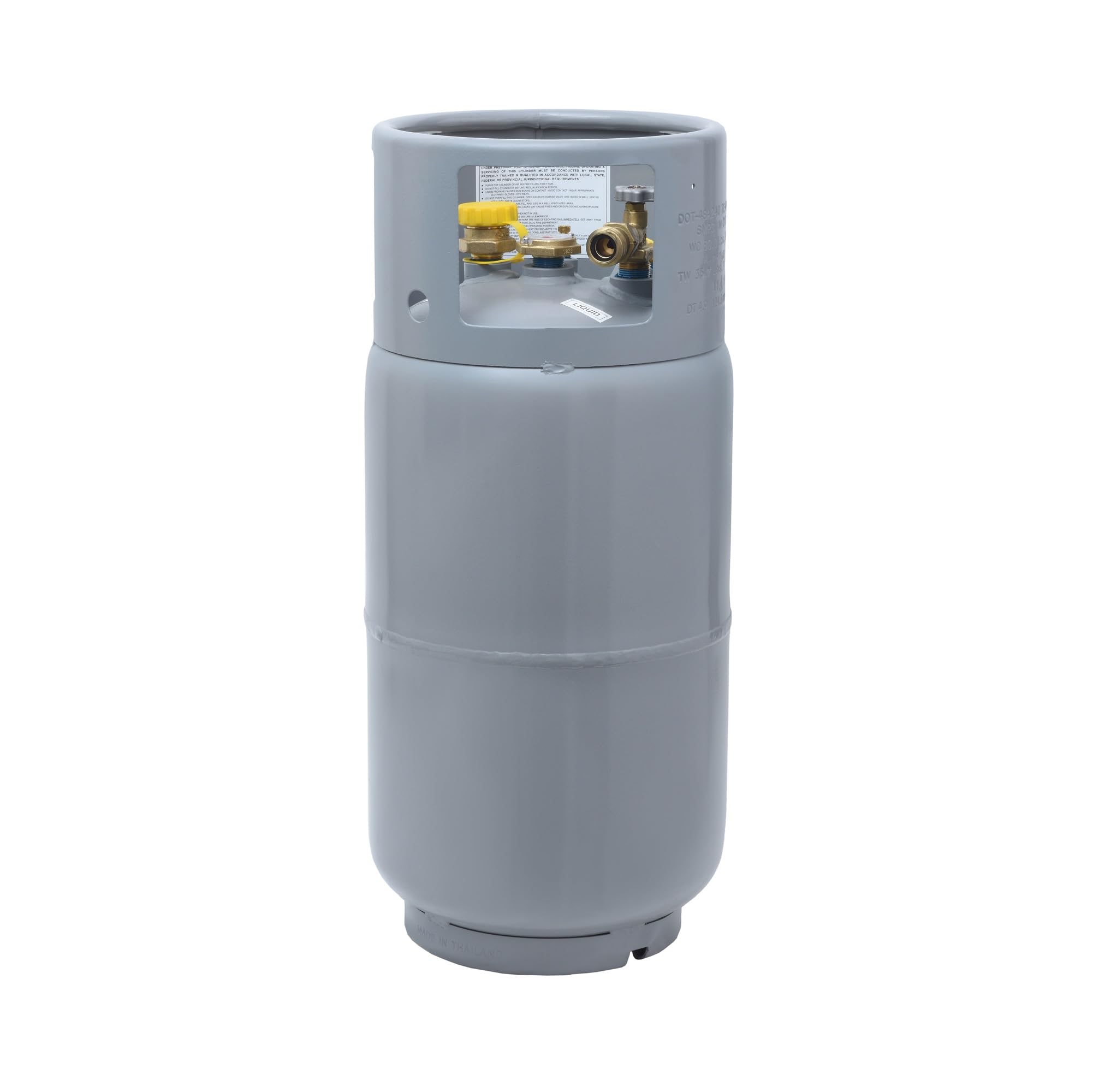 Photo 1 of Flame King YSN335 - 33.5LB Steel Forklift Propane Tank Cylinder with Built-in Gauge, Gray
