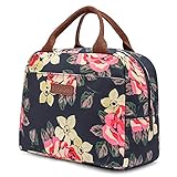 LOKASS Lunch Bag Cooler Bag Women Tote Bag Insulated Lunch Box Water-resistant Thermal Lunch Bag Soft Liner Lunch Bags for women/Picnic/Boating/Beach/Fishing/Work (Peony)