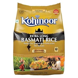 Kohinoor Gold India’s Finest Extra Long Authentic Basmati Rice, 1 Kg Pack