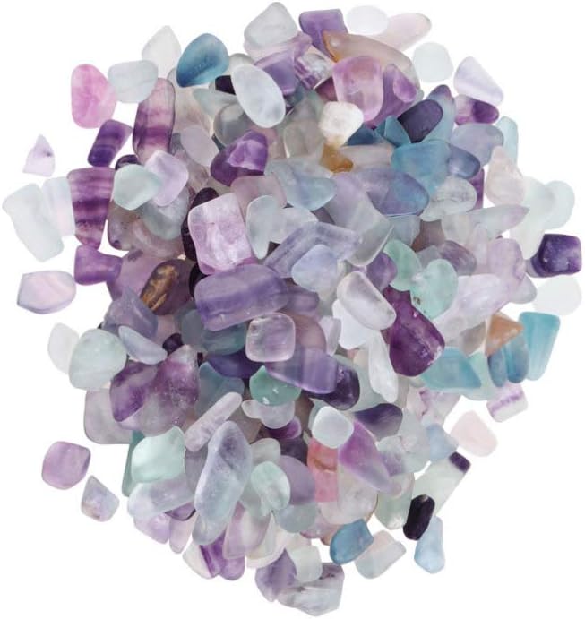 POPETPOP Natural Fluorite Tumbled Chips Stone Crushed Crystal Polished Irregular Shape Healing Quartz Crystal Gemstones for Home Decoration(1 lb - Image 3