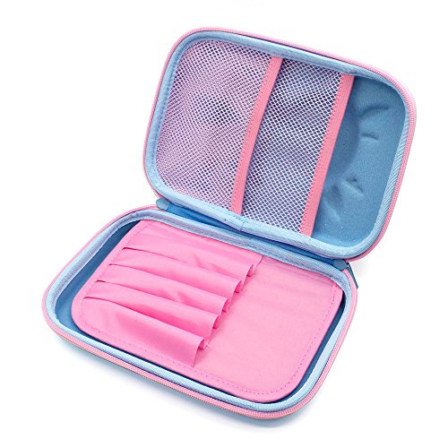 3D Cute Deer Hardtop Pencil Case - Kids Large Colored Pen Holder Box With Compartments - Girls Cosmetic Pouch Bag Stationery Organizer (Light Blue) - Thumbnail 3