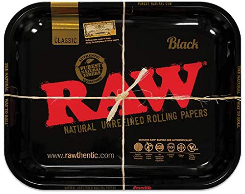 RAW 18753 Medium Black Metal Rolling Tray, 27.5 x 34.0 cm, Aluminium