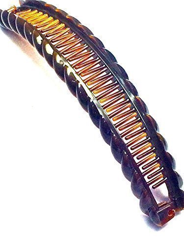 BROWN BANANA HAIR Clip Tort Large Barley Twist Clip Comb Ladies Hair Fish Grip Slide