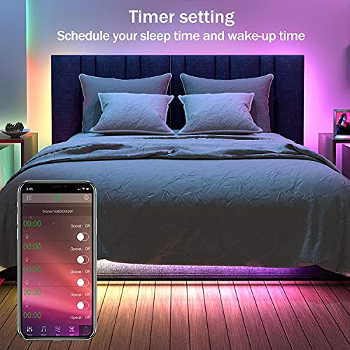 XIER 100ft Led Lights for Bedroom (2 Rolls of 50ft) Bluetooth APP