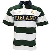 Lansdowne Ireland Bottle/White/Gold Striped Short Sleeve Rugby Shirt