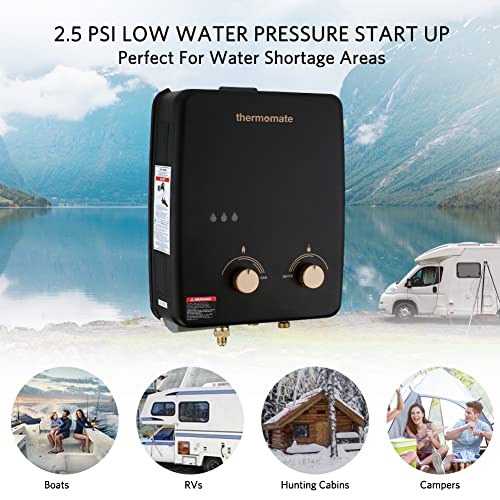 KEMIMOTO Portable 5L Propane Tankless Water Heater For Camping & RV - 34,000 BTU, 1.32 GPM, Instant Hot Water