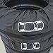 FLR 4 Pcs Black Tire Cover 66cm/26in Diameter Foldable Spare Tire Covers with 4 Pcs Wheel Felts Protection Covers Storage Bags Wheel Cover for Car Off Road Truck