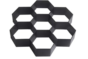 Happyyami Walkway Molds Pave Brick Mould Floor Molding Concrete Molds Garden Maker Mold Walk Maker Forms Concrete Paver Molds Walk Maker Mold Cement Brick Molds Making Stepping Stone Hexagon