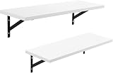 SONGMICS Floating Shelves Set of 2 60 x 21 x 14 cm White LWS02WB view 1